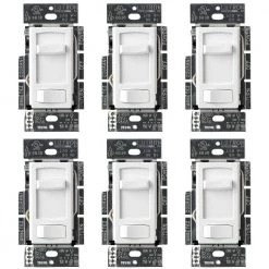 Skylark Contour LED+ Dimmer Switch for Dimmable LED, Halogen and Incandescent Bulbs Single-Pole or 3-Way, White (6-Pack) by Lutron