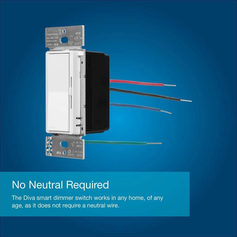 Diva Smart Dimmer Switch for Caseta Smart Lighting, White by Lutron - Image 6