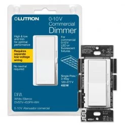 Diva Dimmer for 0-10V LED/Fluorescent Fixtures, Single-Pole or 3-Way, White by Lutron