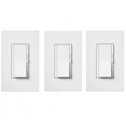 Diva LED+ Dimmer Switch for Dimmable LED, Halogen/Incandescent with Wallplate, Single-Pole/3-Way, White (3-Pack) by Lutron