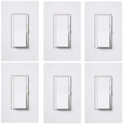 Diva LED+ Dimmer Switch for Dimmable LED, Halogen/Incandescent with Wallplate, Single-Pole/3-Way, White (6-Pack) by Lutron