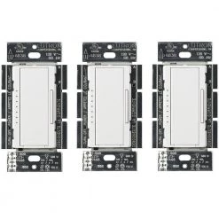 Maestro LED+ Dimmer Switch for Dimmable LED, Halogen & Incandescent Bulbs, Single-Pole or Multi-Location, White (3-Pack) by Lutron