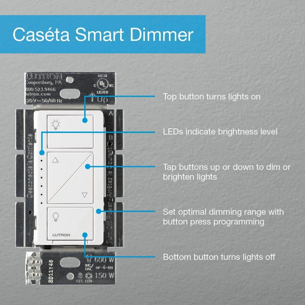 Caseta Wireless Smart Lighting Dimmer Switch Starter Kit with Smart Bridge by Lutron - Image 14