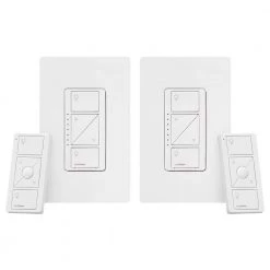 Caseta Wireless Smart Lighting Dimmer Switch and Remote Kit for Wall and Ceiling Lights (2-Pack) by Lutron