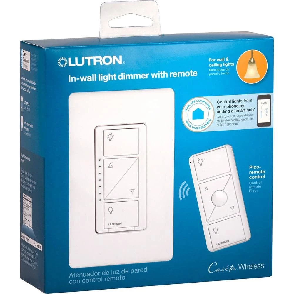 Caseta Wireless 600/150-Watt Multi-Location In-Wall Dimmer with Pico Remote Control Kit - White by Lutron - Image 2