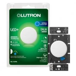 Dalia LED Plus Illuminated Rotary Light Dimmer with Single-Pole/3-Way, White by Lutron