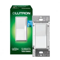 Sunnata Touch LED+ Dimmer Switch, for LED, Incandescent and Halogen, Single Pole Only, Easy-Open Pro Box, White by Lutron