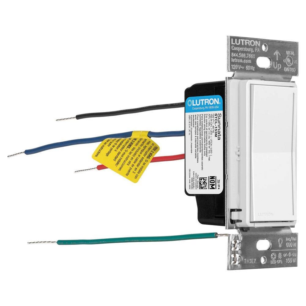 Sunnata 3-Way/Multi-Location LED Plus Touch Dimmer Switch with Wallplate, for LED Bulbs in White (6-Pack) by Lutron - Image 9