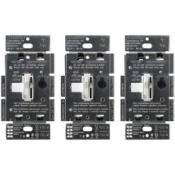 Toggler LED Dimmer Switch for Dimmable LED, Halogen and Incandescent Bulbs, Single-Pole or 3-Way, White (3-Pack) by Lutron