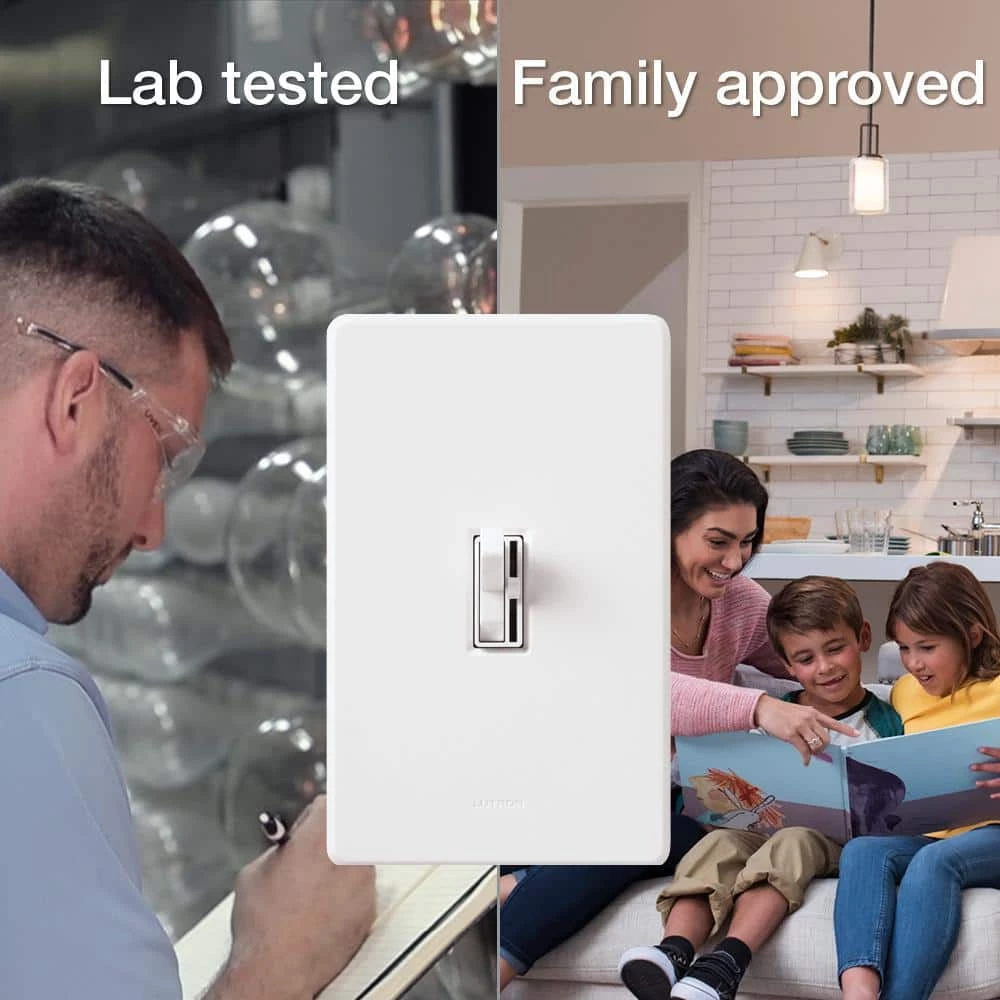 Toggler LED Dimmer Switch for Dimmable LED, Halogen and Incandescent Bulbs, Single-Pole or 3-Way, White (3-Pack) by Lutron - Image 7