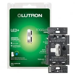 Toggler LED+ Dimmer Switch for Dimmable LED, Halogen and Incandescent Bulbs, Single-Pole or 3-Way, White by Lutron
