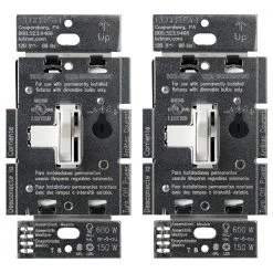 Toggler LED+ Dimmer Switch for Dimmable LED, Halogen and Incandescent Bulbs, Single-Pole or 3-Way, White by Lutron