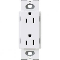Claro 15 Amp Duplex Outlet, White by Lutron