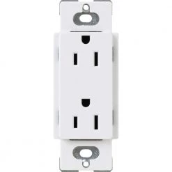 Tamper-Resistant Duplex Receptacle, 15 Amp, White by Lutron