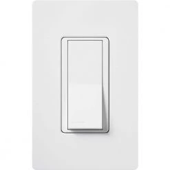 Claro 15 Amp Single-Pole, Rocker Light Switch with Claro Wallplate, White by Lutron