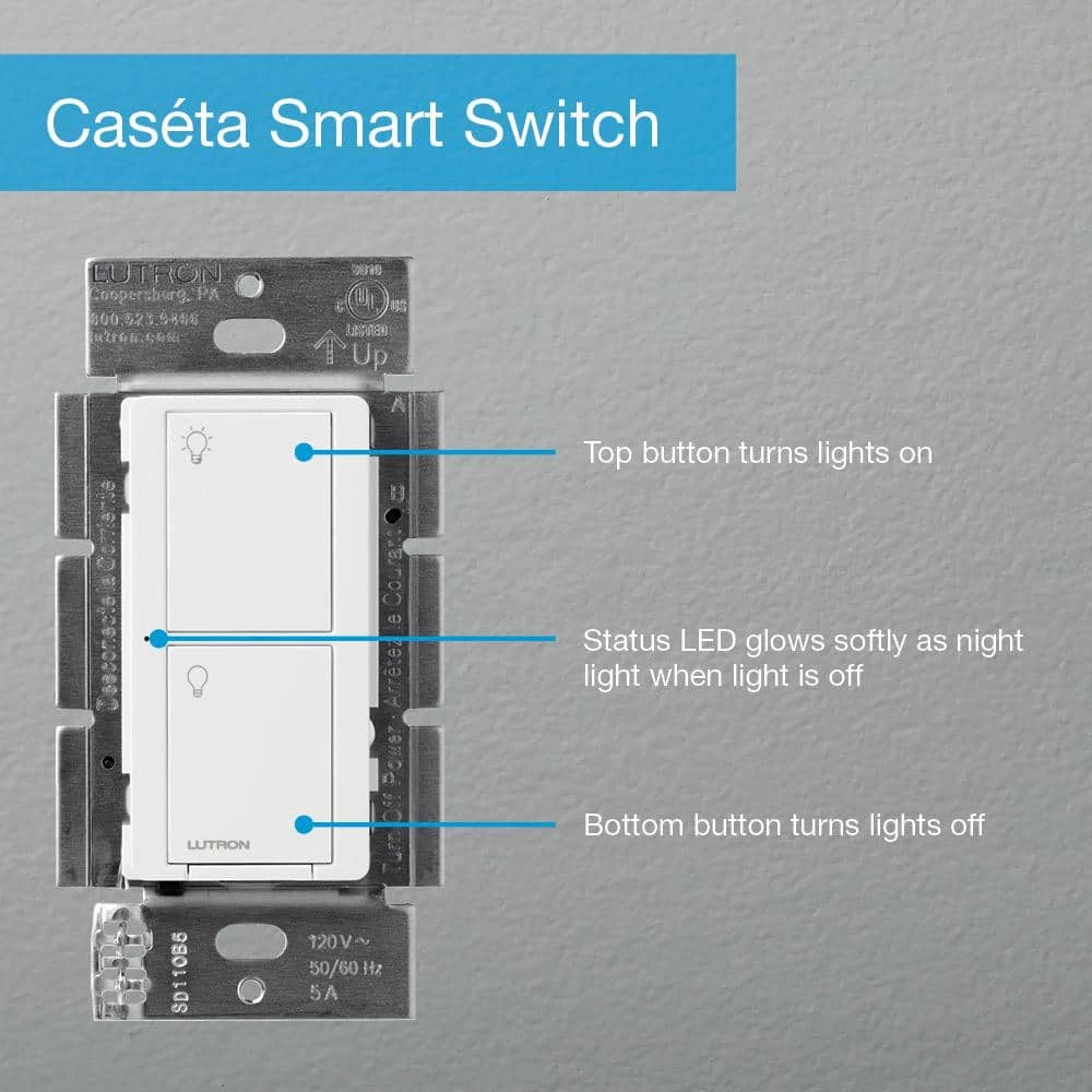 Caseta Wireless Smart Lighting Switch Starter Kit with Smart Bridge, Pico Remote, and 2 Switches by Lutron - Image 9