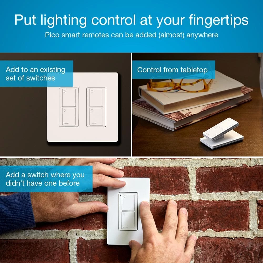 Caseta Wireless Smart Lighting Switch Starter Kit with Smart Bridge, Pico Remote, and 2 Switches by Lutron - Image 7