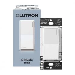Sunnata Switch, for 6A Lighting/5.8A Motor, Single Pole/Multi Location, White by Lutron