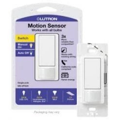 Vacancy-Only Motion Sensor Switch, 2A, Single-Pole, No Neutral Required, White by Lutron