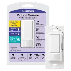 Maestro Vacancy Sensor Switch, Vacancy-Only, 5A Single Pole/Multi Location, White by Lutron