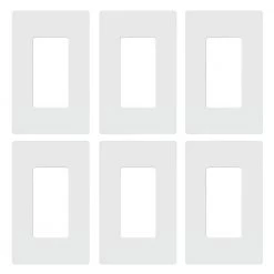 Claro 1 Gang Decorator/Rocker Wallplate, Gloss, White (6-Pack) by Lutron