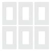 Claro 1 Gang Decorator/Rocker Wallplate, Gloss, White (6-Pack) by Lutron