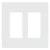Claro 2 Gang Decorator/Rocker Wallplate, Gloss, White (1-Pack) by Lutron