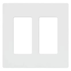 Claro 2 Gang Decorator/Rocker Wallplate, Gloss, White (1-Pack) by Lutron