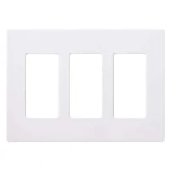 Claro 3 Gang Decorator/Rocker Wallplate, Gloss, White (1-Pack) by Lutron