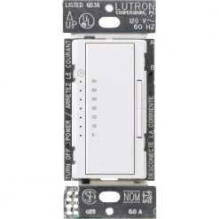 Maestro 600-Watt Light/3 Amp Fan Timer - White by Lutron